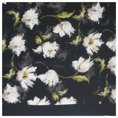 Black Crepe Satin Printed Saree