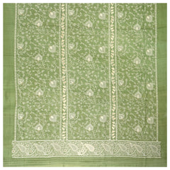 Green Tussar Dress Material