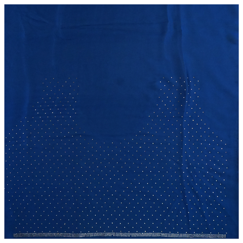 Blue Satin Crepe Embroidered Saree