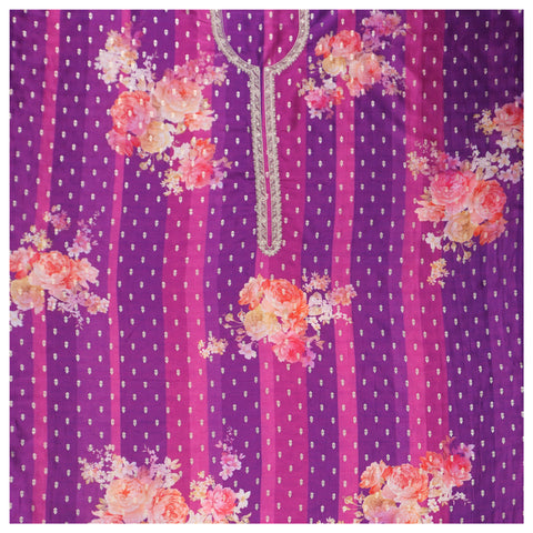 Purple Dola Silk Dress Material