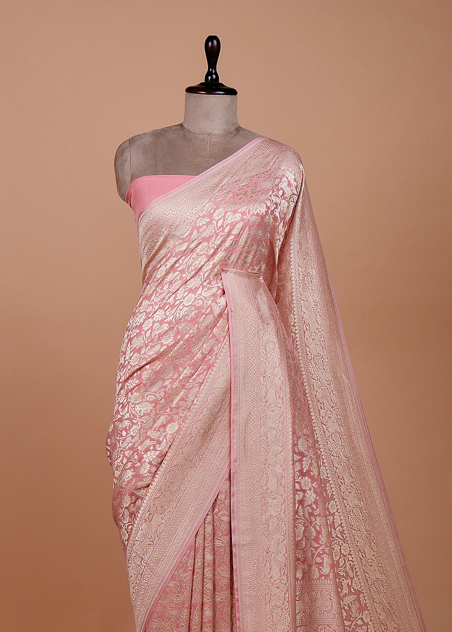 Pink Georgette Banarasi Saree