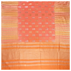 Peach Chiniya Silk Banarasi Saree
