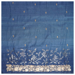 Blue Tussar Dress Material