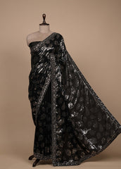 Black Georgette Embroidered Saree