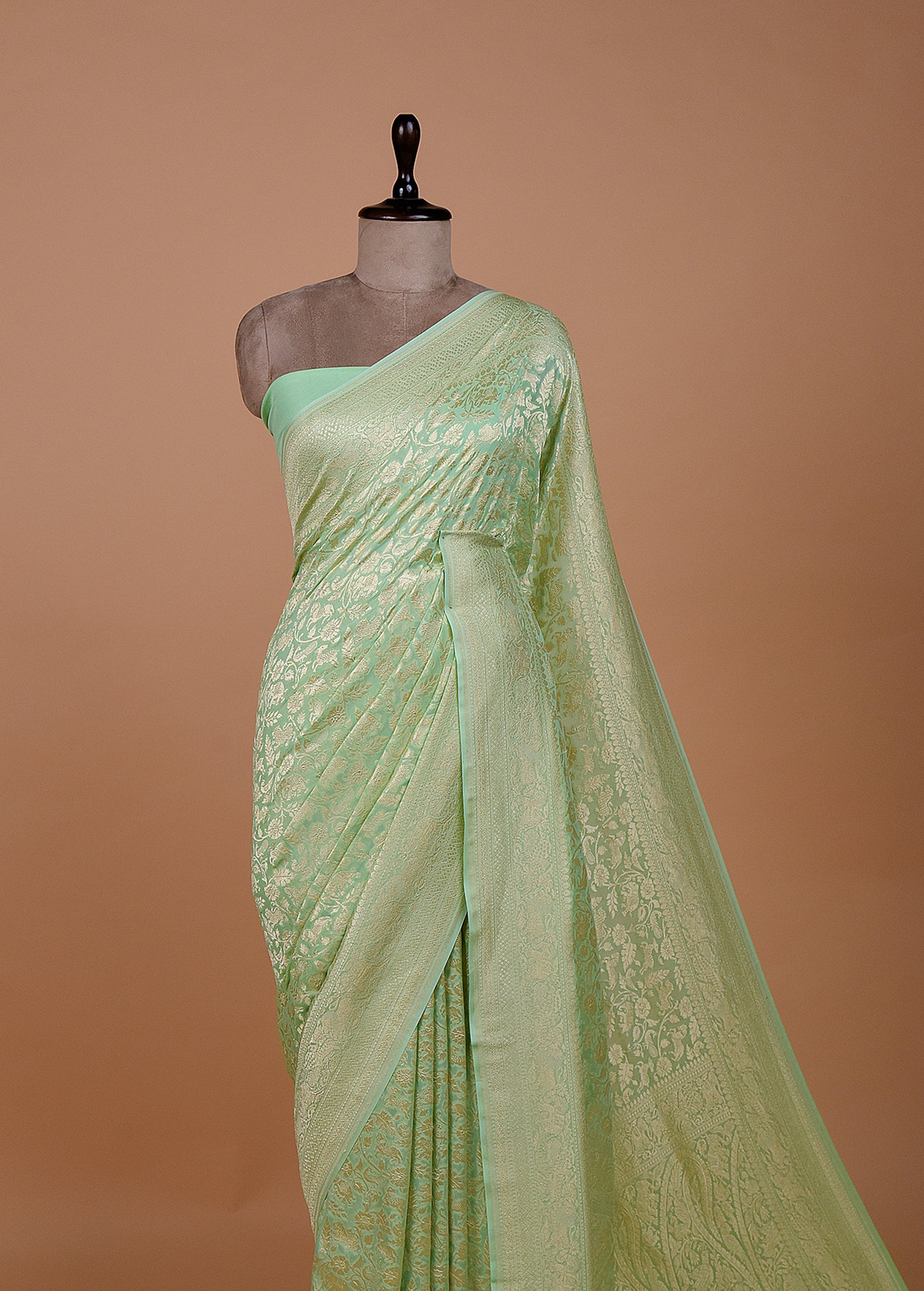 Green Georgette Banarasi Saree