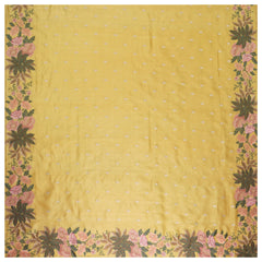 Yellow Tussar Embroidered Saree