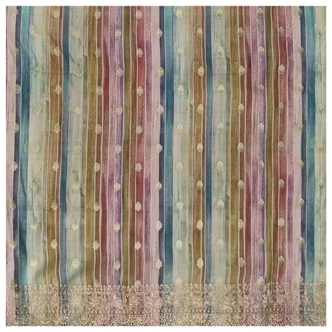 Multicoloured Organza Dress Material