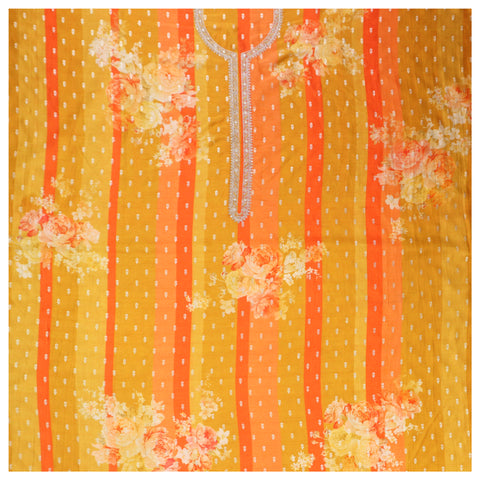 Yellow Dola Silk Dress Material