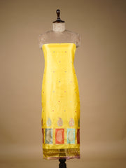 Yellow Silk Dress Material