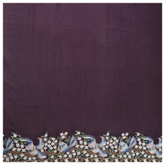 Purple Georgette Embroidered Saree