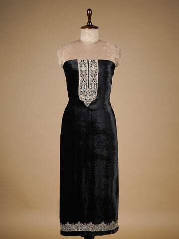 Black Velvet Dress Material
