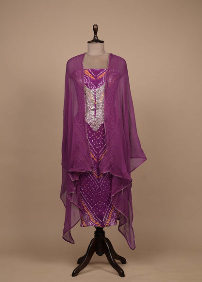 Purple Georgette Dress Material