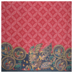 Red Tussar Dress Material