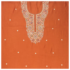 Orange Chanderi Dress Material
