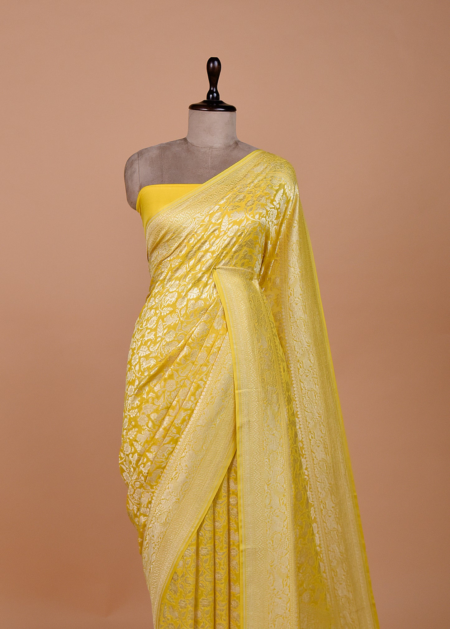 Yellow Georgette Banarasi Saree