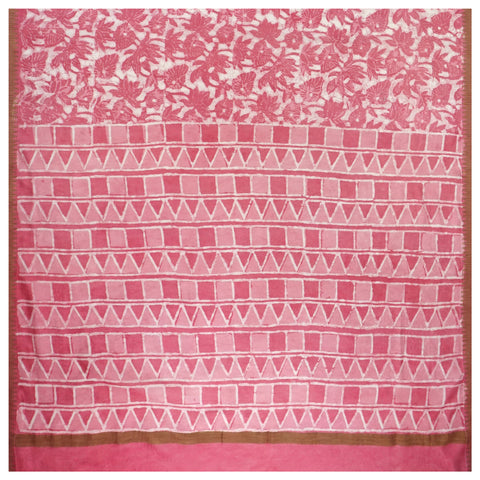 Pink Linen Saree