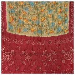 Multicoloured Tussar Bandhani Saree