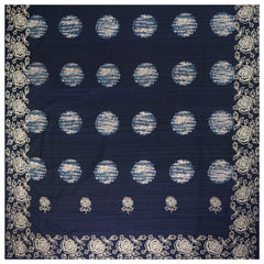 Blue Art Tussar Embroidered Saree