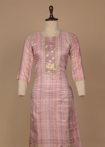 Pink Tussar Straight Set