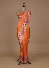 Orange Silk Paithani Saree