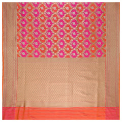Pink Art Silk Banarasi Saree