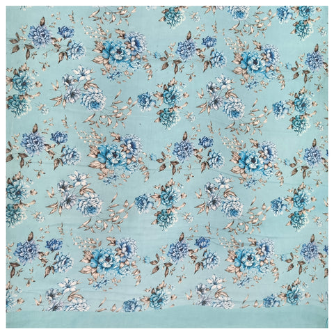 Blue Chiffon Printed Saree