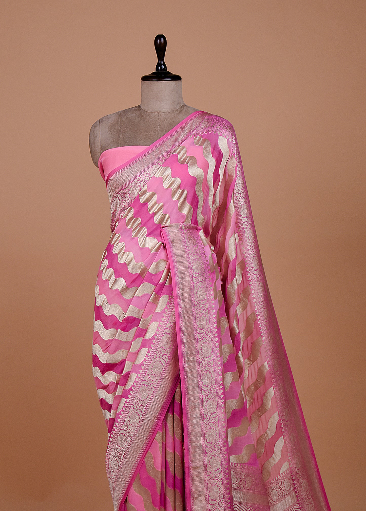Pink Georgette Banarasi Saree