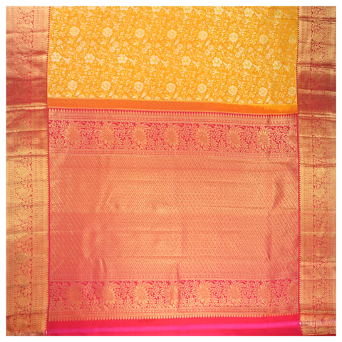 Yellow Silk Kanjeevaram Saree