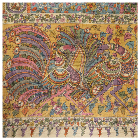 Multicoloured Tussar Printed Saree