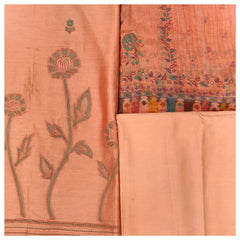 Peach Chanderi Dress Material