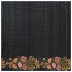 Black Tussar Embroidered Saree