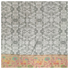 Grey Silk Printed Saree
