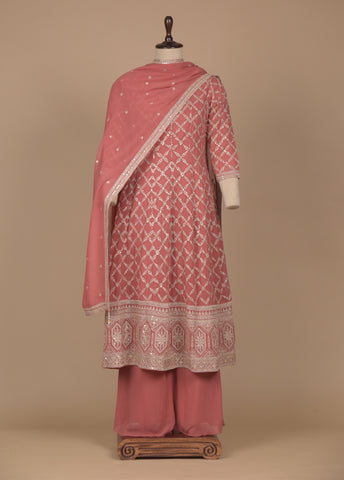 Pink Georgette Straight Set