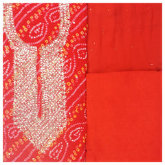 Red Georgette Dress Material