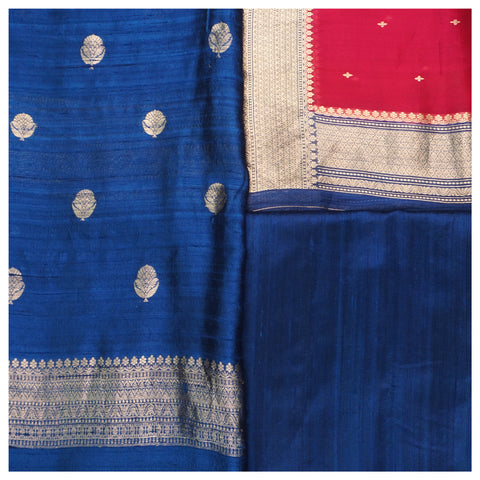 Blue Silk Dress Material