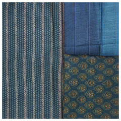 Blue Tussar Dress Material