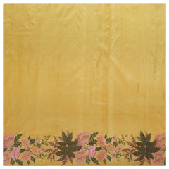 Yellow Tussar Embroidered Saree