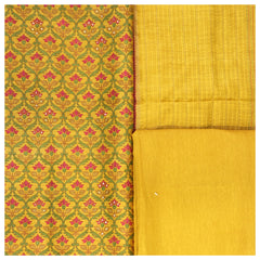 Yellow Tussar Dress Material