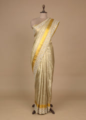 Gold Tissue Embroidered Saree