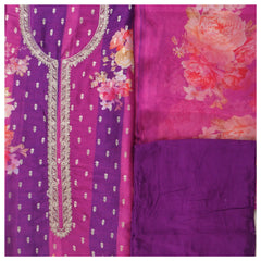 Purple Dola Silk Dress Material
