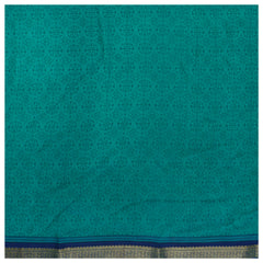 Blue Crepe Printed Saree