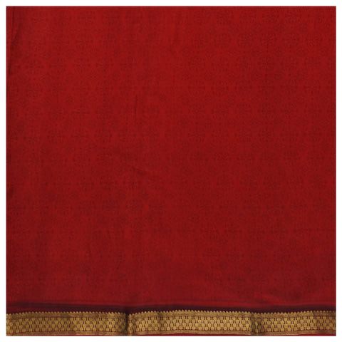 Red Crepe Printed Saree