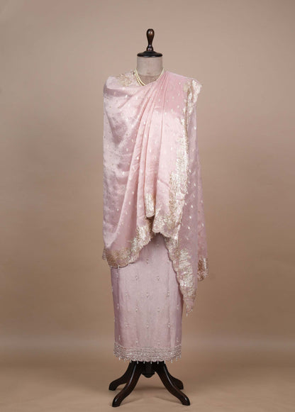 Pink Tissue Georgette Dress Material