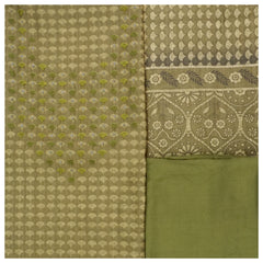 Green Chanderi Dress Material