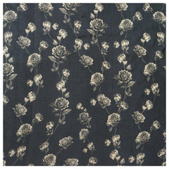 Black and White Tussar Printed Saree