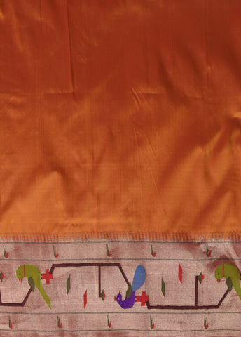 Orange Silk Paithani Saree