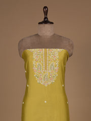 Yellow Chanderi Cotton Dress Material