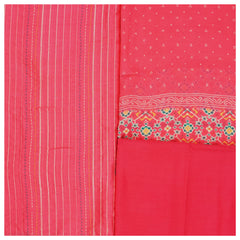Pink Chanderi Dress Material