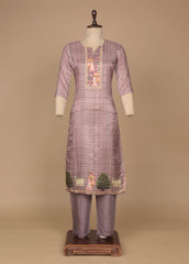 Purple Tussar Straight Set