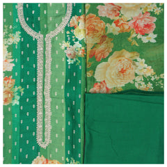 Green Dola Silk Dress Material